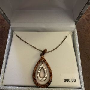Crystal pendant rose gold plated